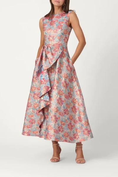 Shoshanna Midnight Vineyard Floral Jacquard Lena Dress In Multi