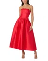 Shoshanna Mikado Posy Dress In Red