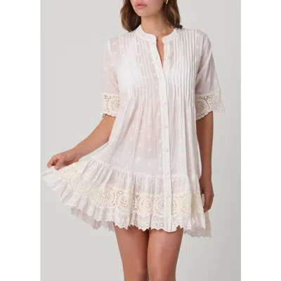 Shoshanna Milos Eyelet Mini Dress Cover Up In Blue