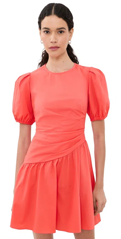 Shoshanna Cotton Poplin Milton Dress In Red
