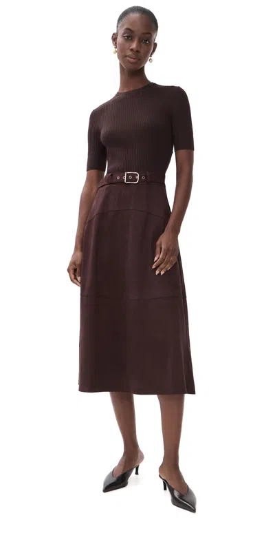 Shoshanna Mimi Dress Chocolate In Brown