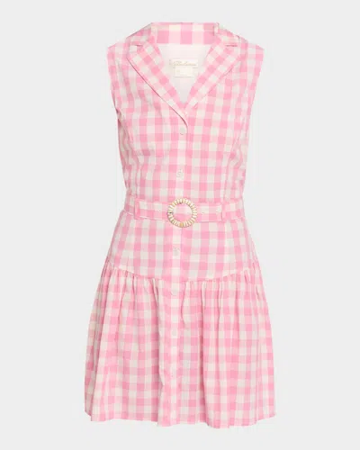 Shoshanna Natalila Gingham Mini Shirtdress In Multi