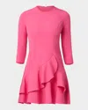 Shoshanna Nessa Ruffle-hem Stretch Crepe Mini Dress In Pink