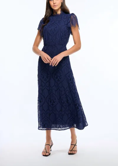 Shoshanna Norma Dress In Navy In Blue