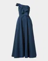 Shoshanna Odyssey Strapless Twist-front Gown In Navy