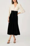 Shoshanna Opera Dress In Ivory/jet In Multi