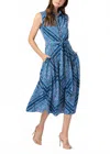 Shoshanna Pauletta Midi Dress In Blue Multi In Multi