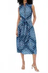 Shoshanna Pauletta Midi Dress In Blue Multi In Multi