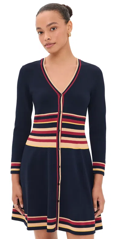 Shoshanna Multi Stripe Knit Pauli Dress In Black