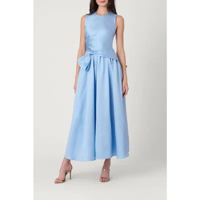 Shoshanna Pebbled Mikado Midnight Remy Dress In Blue