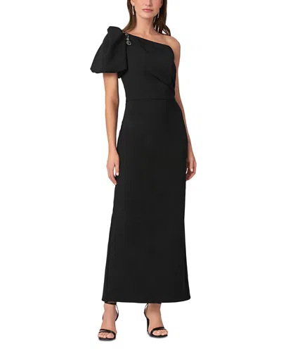 Shoshanna Midnight Embellished Crepe Perla Dress In Black