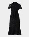 Shoshanna Pierre Bow-front Lace Mermaid Midi Dress In Multi