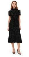 Shoshanna Pierre Bow-front Lace Mermaid Midi Dress In Black