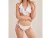 Shoshanna Plisse Shine Ruffle String Bottom In Optic White In White