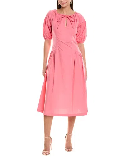 Shoshanna Poppy Midi Dress In Pink