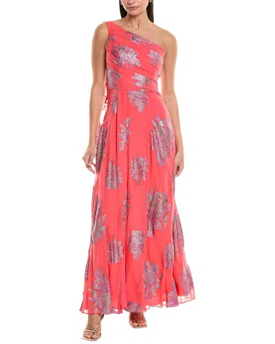 Shoshanna Portia Silk-blend Maxi Dress In Pink