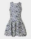Shoshanna Rafaella Animal Jacquard Bubble Mini Dress In Ivorynavy