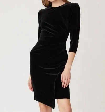 Shoshanna Ralph Stretch Velvet Dress In Black