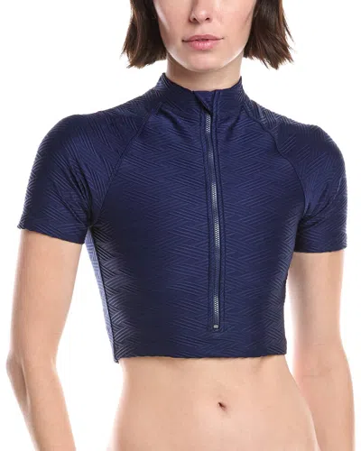 Shoshanna Rashguard Swim Top In Blue