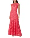Shoshanna Raven Lace Dress In Red