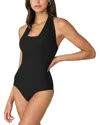Shoshanna Retro Halter One Piece Swimsuit In Jet