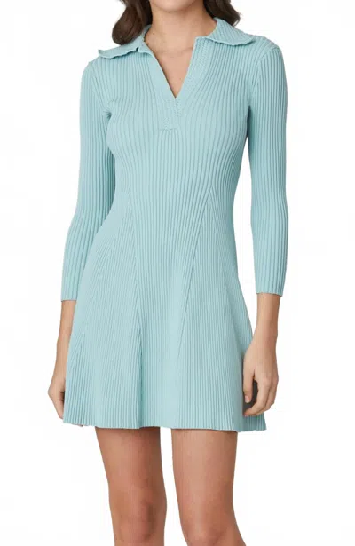Shoshanna Robin Knit Mini Dress In Mist In Blue
