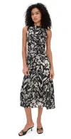 Shoshanna Rosetta Dress Jet/ecru In Black