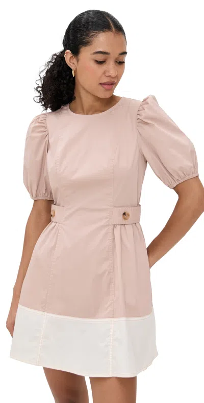 Shoshanna Royce Dress Light Taupe/ivory In Multi