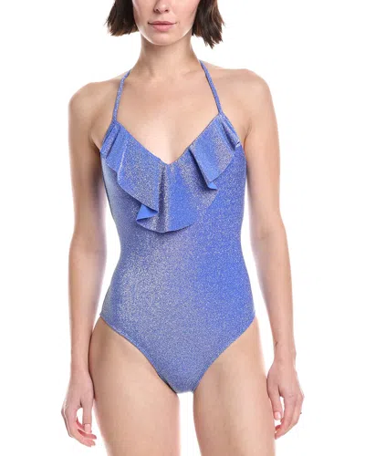Shoshanna Ruffle Maillot One-piece In Blue