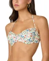 Shoshanna Ruffled Underwire Bikini Top In Ivory Multi