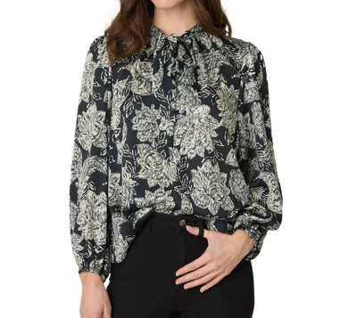 Shoshanna Rye Top In Jet/ivory In Black