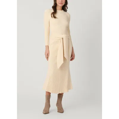 Shoshanna Sam Tie Knit Dress In Neutral