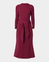 Shoshanna Sam Tie-waist Rib Knit Mermaid Midi Dress In Burgundy