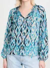 Shoshanna Samson Top In Blue Multi In Blue