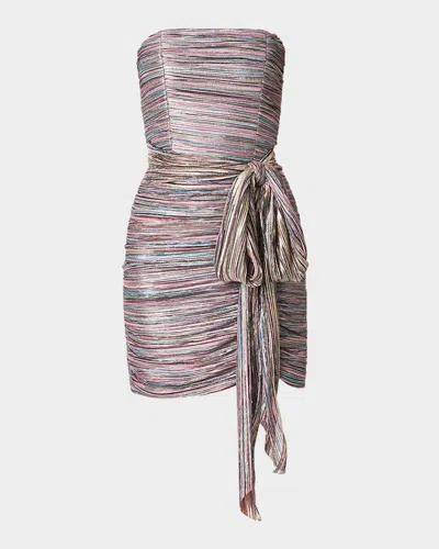 Shoshanna Sana Strapless Metallic Mini Dress In Multi