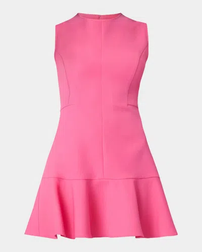 Shoshanna Selma Crepe Fit-&-flare Mini Dress In Pink
