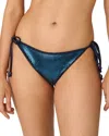 Shoshanna Sequined Side Tie Bikini Bottom In Navy