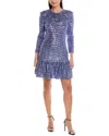 Shoshanna Serena Mini Dress In Blue