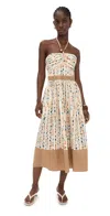 Shoshanna Serene Strapless A-line Midi Dress In Animal Print