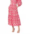 Shoshanna Sicily Midi Dress In Raspberry/ivory In Multi