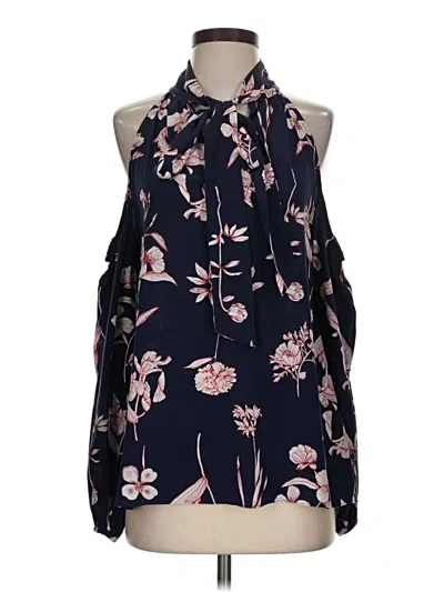 Pre-owned Shoshanna Sleeveless Silk Top Blue Halter Neckline Tops