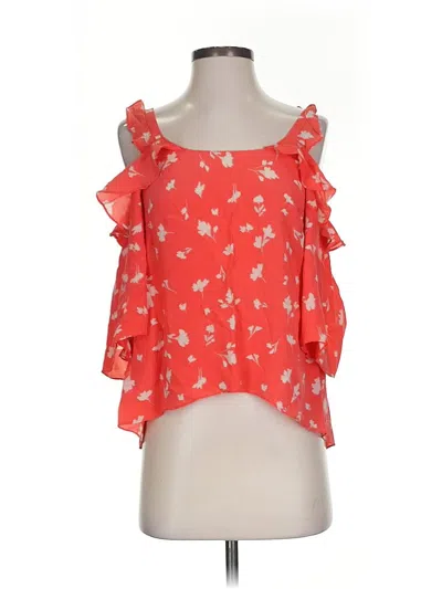 Pre-owned Shoshanna Sleeveless Silk Top Orange Cold Shoulder Neckline Tops