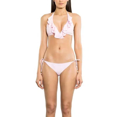 Shoshanna Solid Clean Triangle Bikini Bottom In Blush In Pink