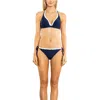 Shoshanna Solid Scallop String Bikini Bottom In Navy In Blue