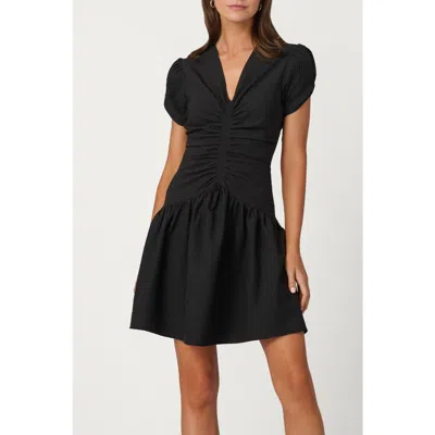 Shoshanna Stretch Texture Fletcher Dress In Black
