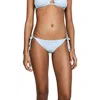 Shoshanna String Bikini Bottom In Blue Mini Gingham In Blue