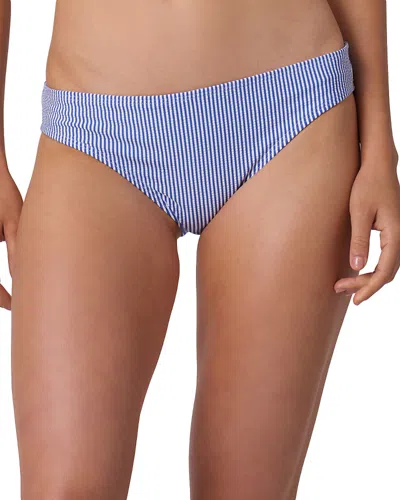 Shoshanna Striped Classic Bikini Bottom In Blue