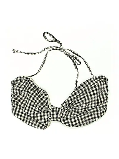 Pre-owned Shoshanna Swimsuit Top Black Checkered/gingham Pattern Swimwear