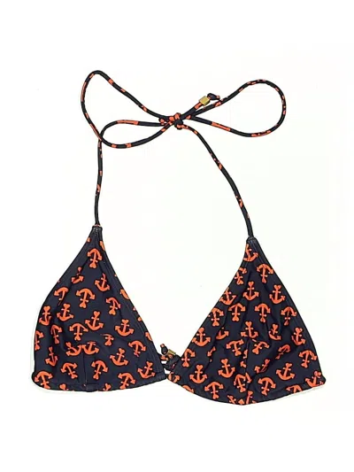 Pre-owned Shoshanna Swimsuit Top Blue Print Pattern Swimwear