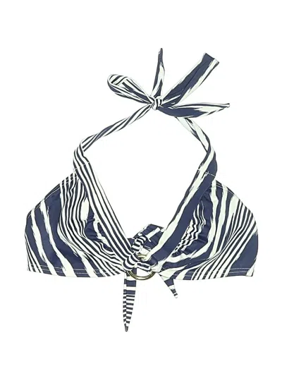 Pre-owned Shoshanna Swimsuit Top Blue Stripes Pattern Swimwear